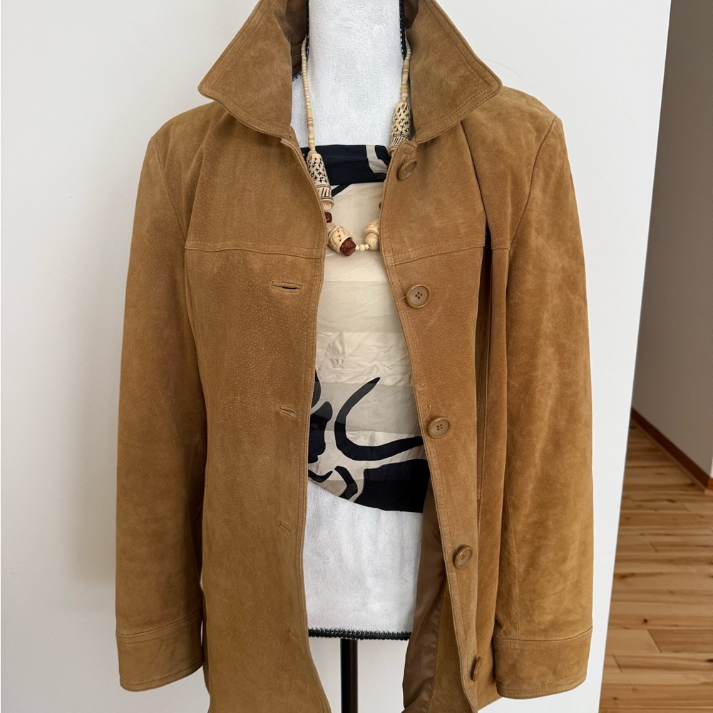Suede tan/wheat/caramel jacket, vintage Cherokee